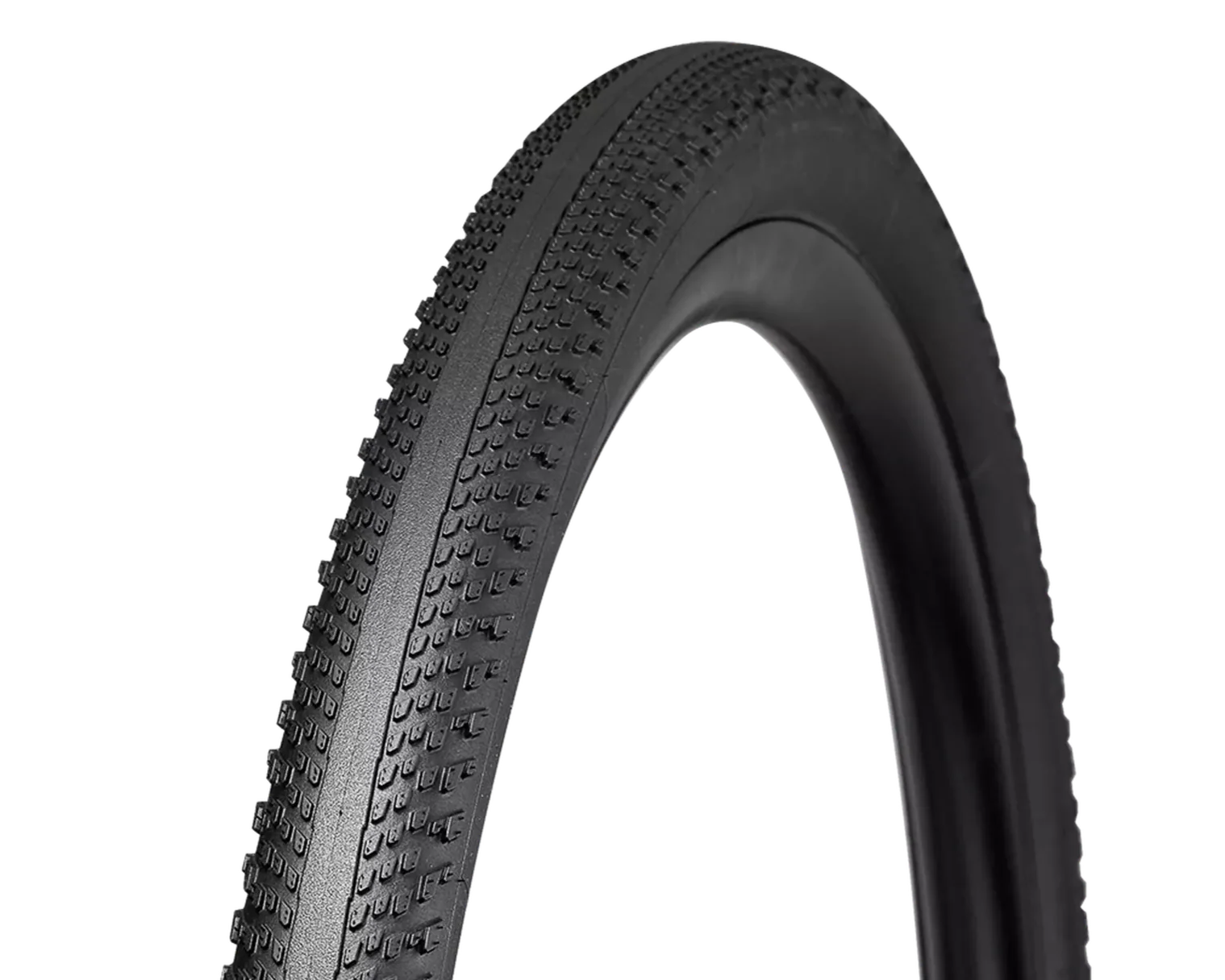 Black Specialized Pathfinder gravel tire with textured tread pattern on white background