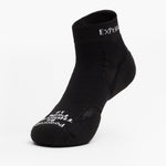 Black Experia TECHFIT Light Cushion ankle sock with white branding on clean background