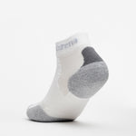 Experia TECHFIT white ankle sock with gray heel and toe cushioning