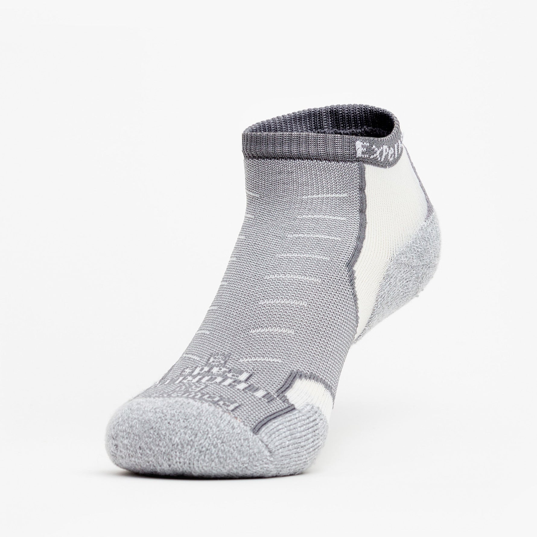 Experia Light Cushion Low-Cut sock in Night Grey with white mesh side panel
