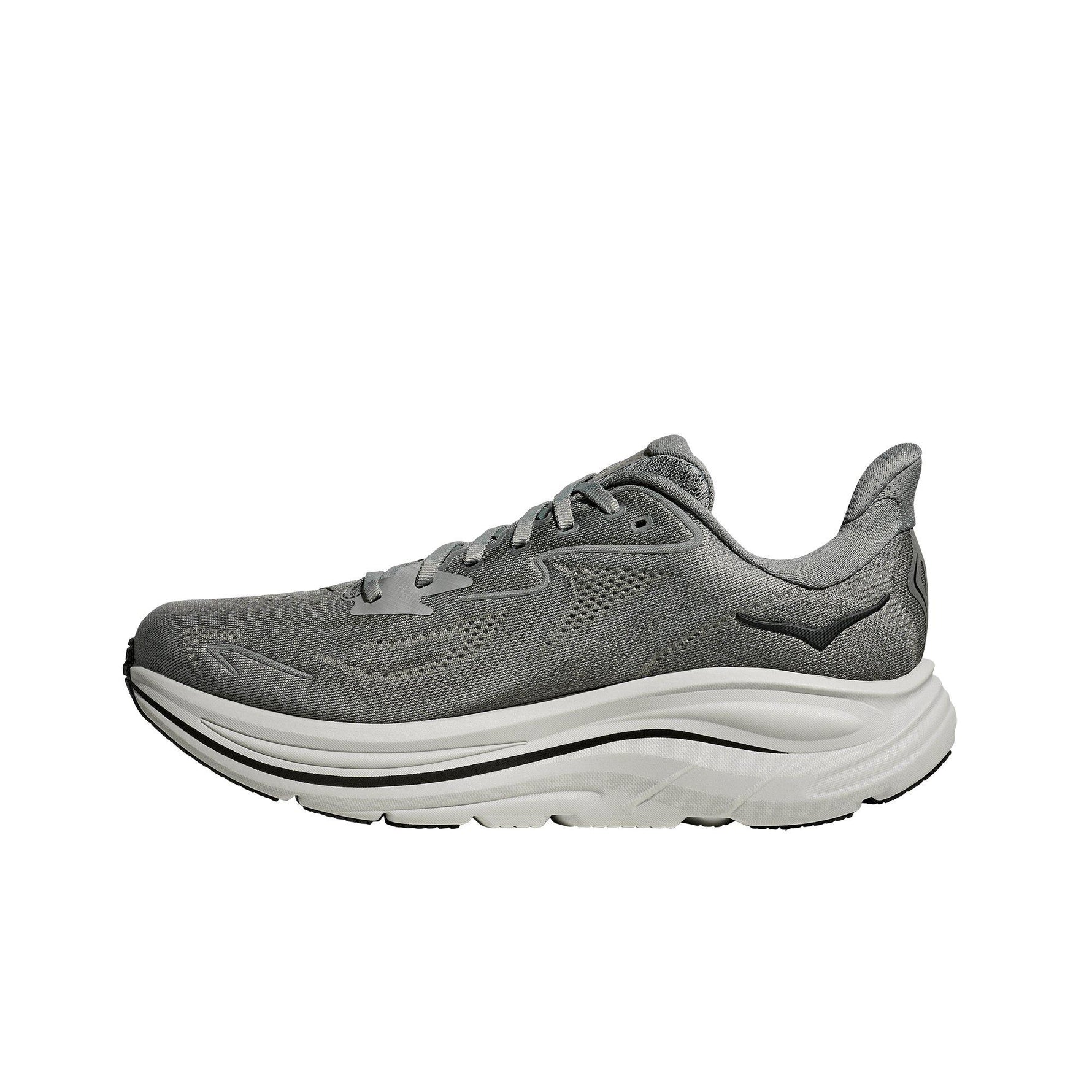 Hoka Clifton 10 men's running shoe in galactic grey with white sole