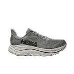 Hoka Clifton 10 men's running shoe in galactic grey with white sole