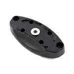 Kuat Rear Tray Connector Bracket matte black flat side showing magnet center and mounting holes