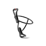 Elite T-Race Carbon bicycle water bottle cage in matte black with red logo accent