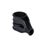 Kuat Ratchet Hinge black aluminum part shown from top-side angle on white background