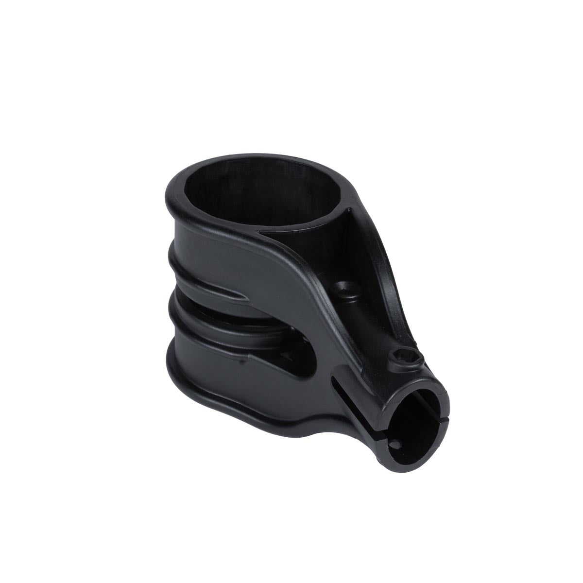 Kuat Ratchet Hinge black aluminum part shown from top-side angle on white background