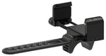 Lezyne Smart Vise Phone Mount black shown from low angle displaying full assembly and handlebar clip
