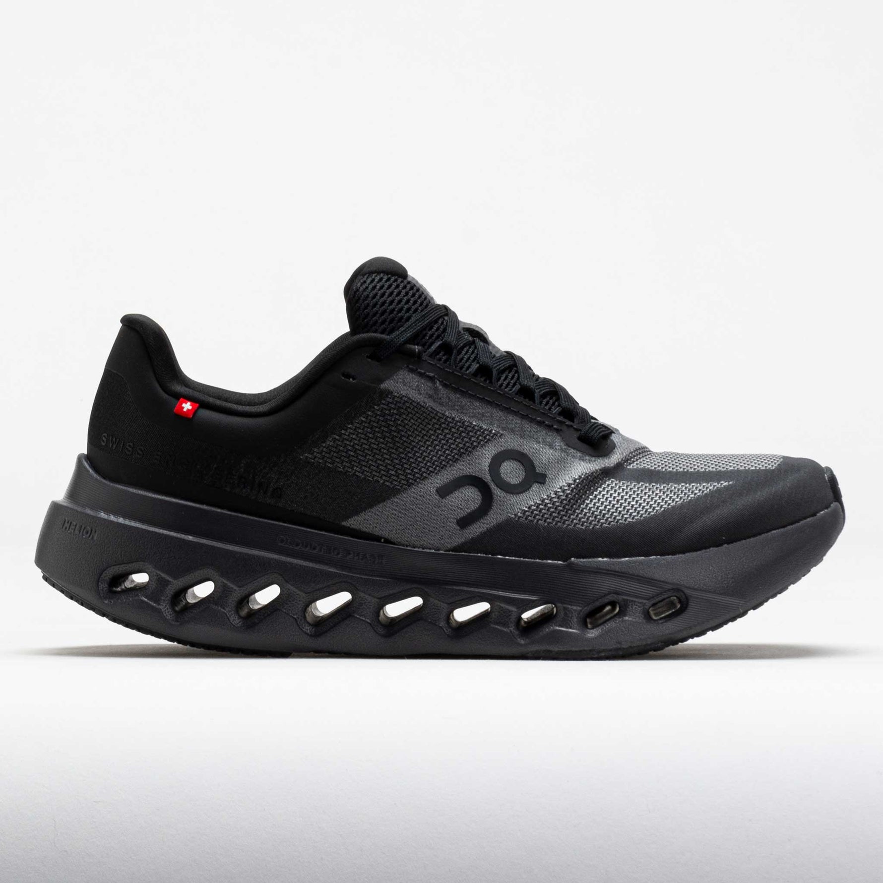 On Cloudsurfer Next men's running shoe in black with distinctive Cloud sole technology