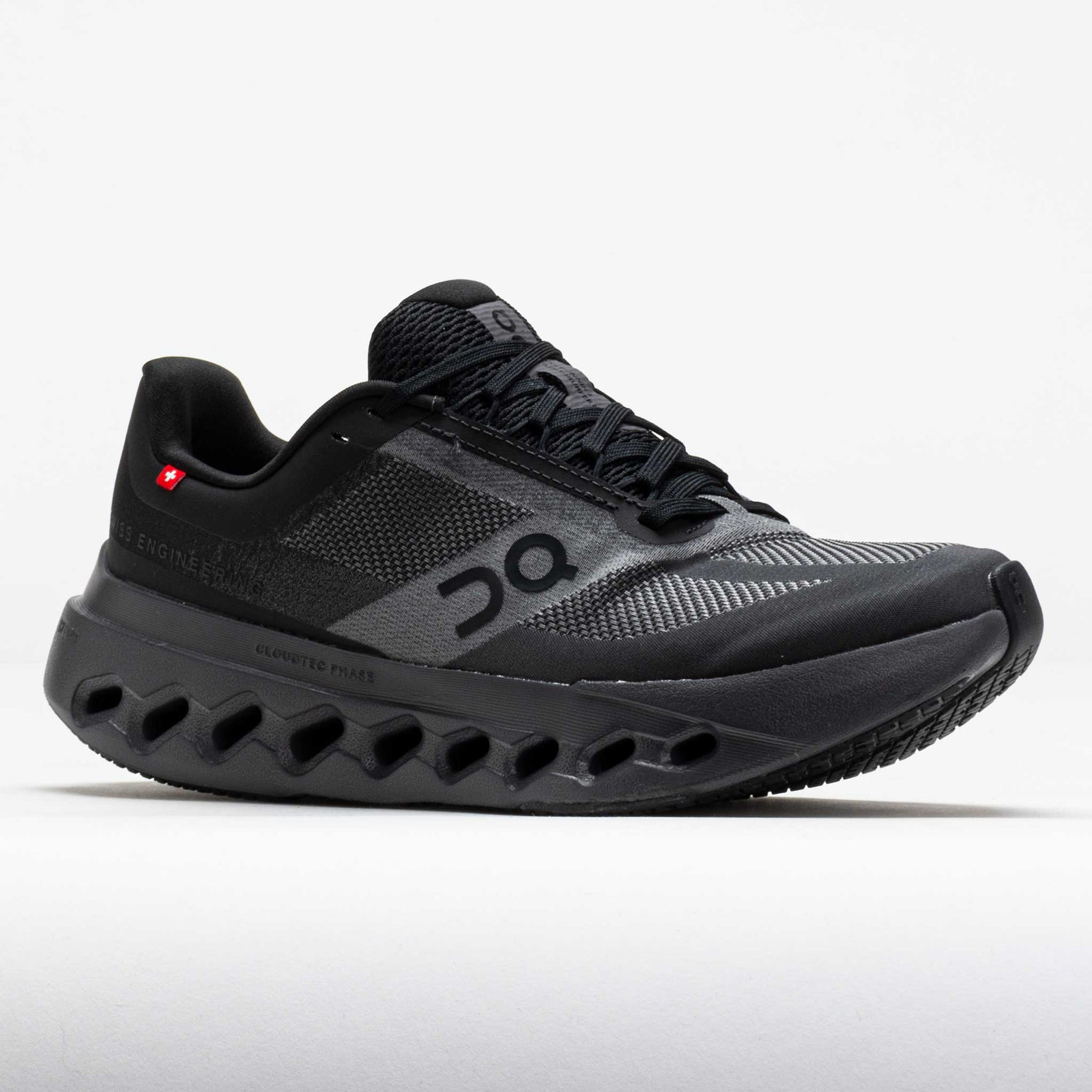 On Cloudsurfer Next men's running shoe in black eclipse colorway with signature cloud sole