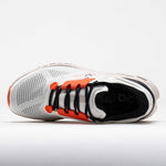 On Cloudstratus 3 running shoe in white and sand colorway, top view