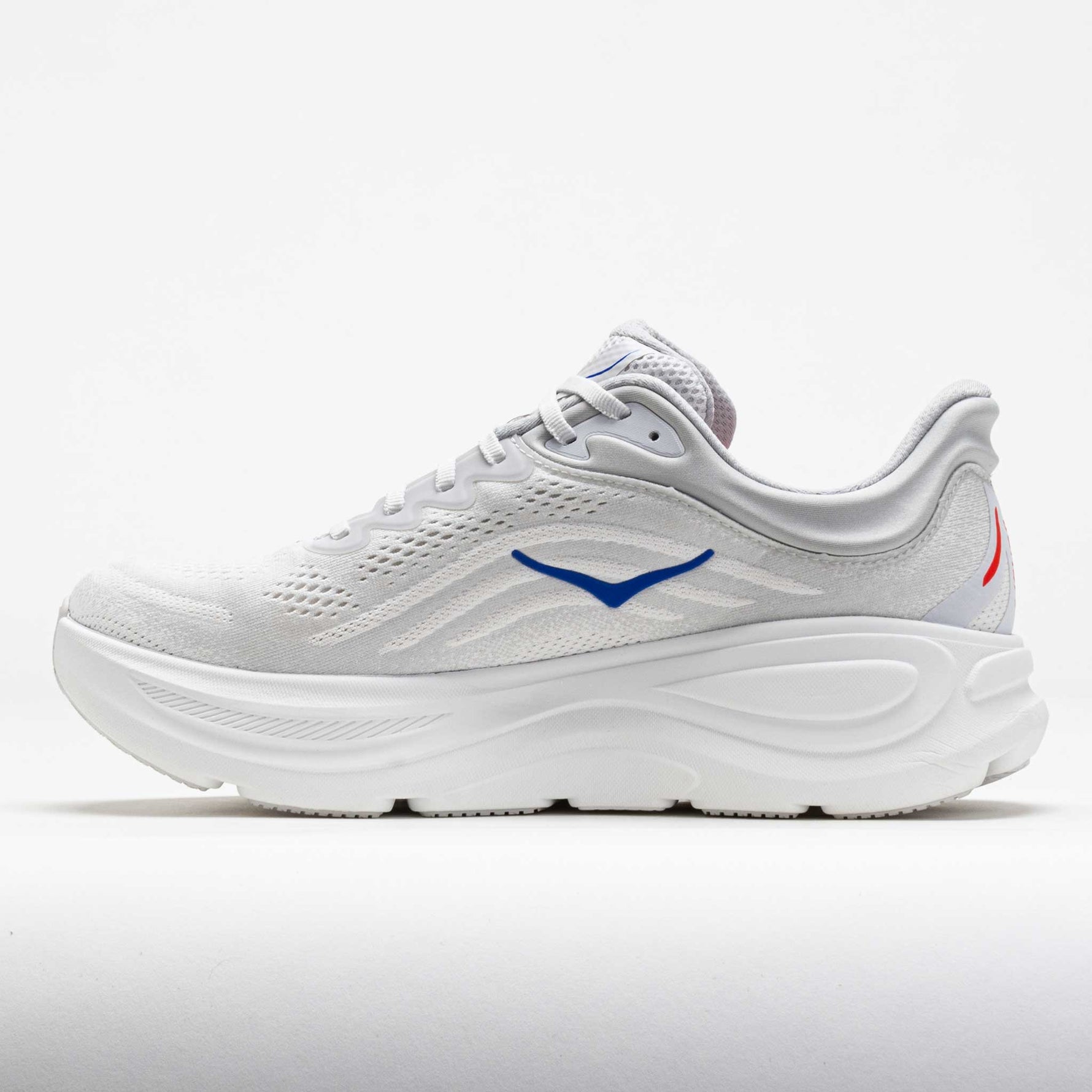 Hoka Bondi 9 men's running shoe in cosmic grey with blue ultramarine accents