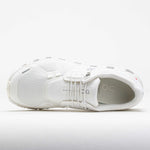 On Cloud 6 white running shoes top view showing mesh upper and lacing system