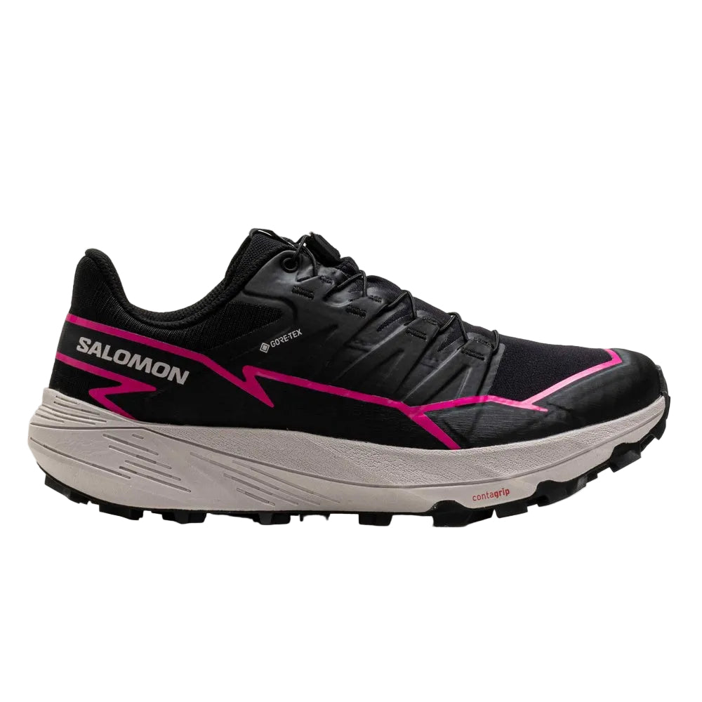 Salomon Thundercross GTX women's trail running shoe in black with pink accents