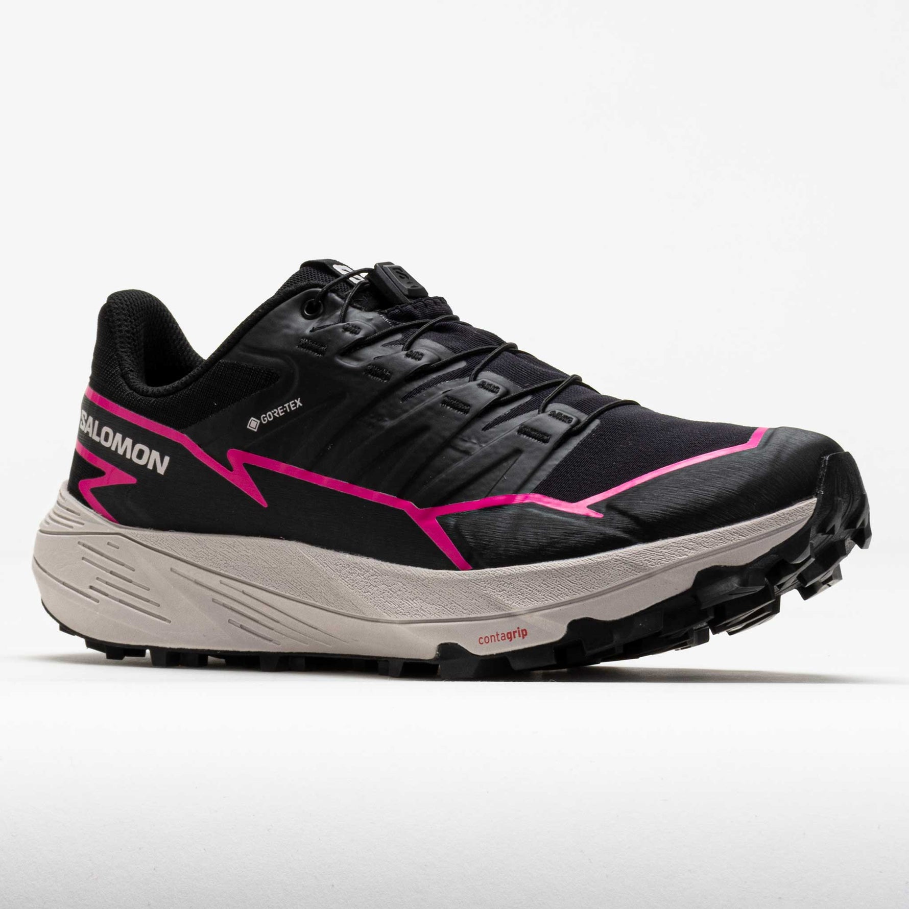 Salomon Thundercross GTX women's trail running shoe in black with pink accents