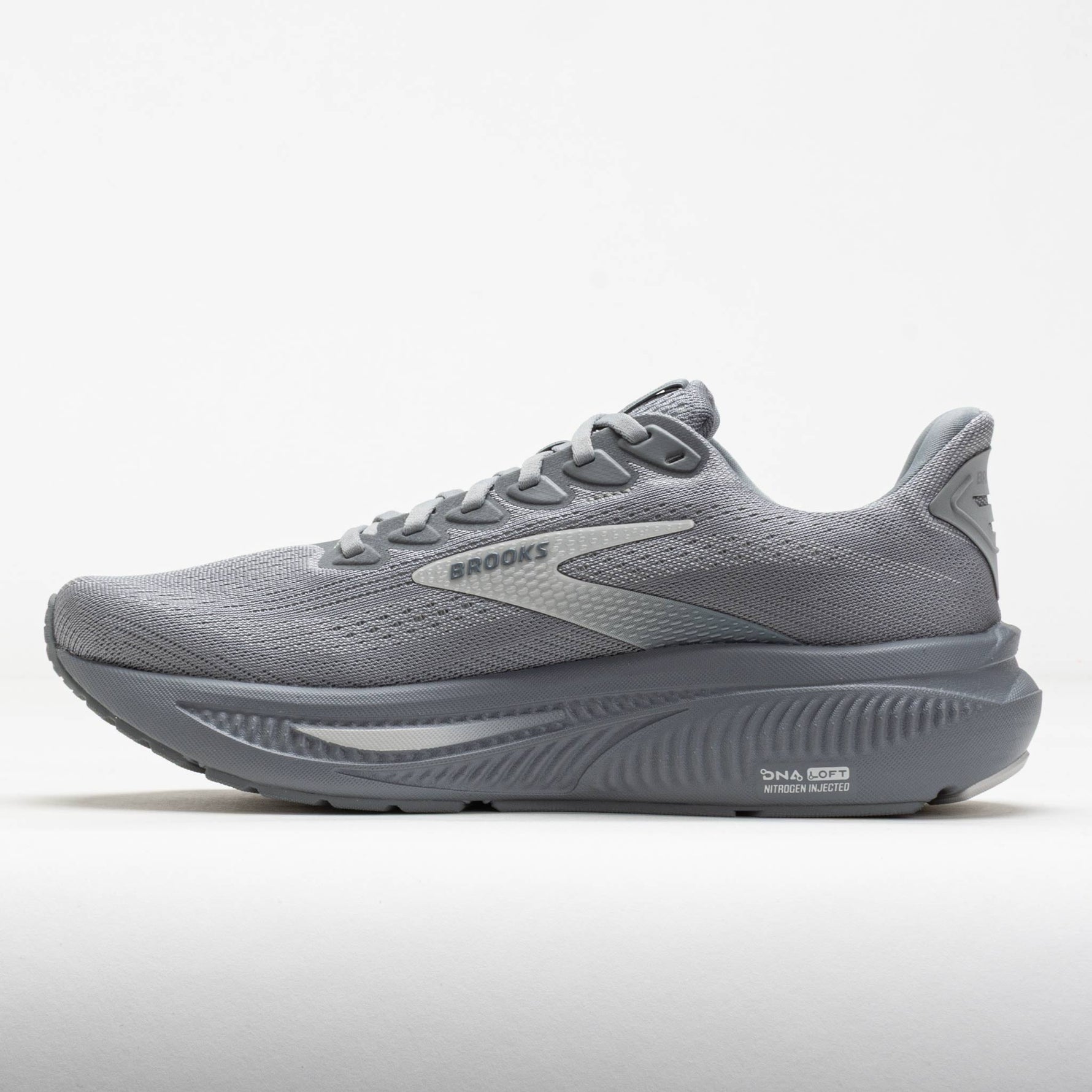 Brooks Ghost 17 men's running shoe in gray oyster mushroom colorway