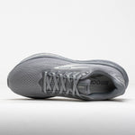 Brooks Ghost 17 men's running shoe in gray and oyster mushroom colorway top view