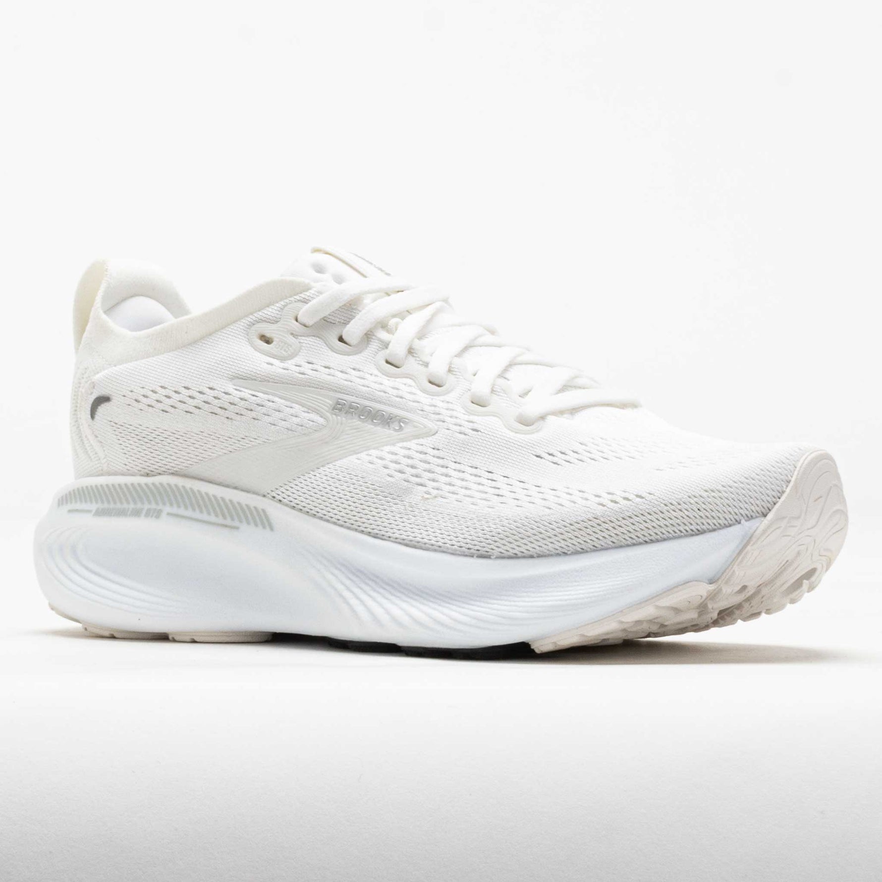 Brooks Adrenaline GTS 25 Women's running shoe in white with silver accents