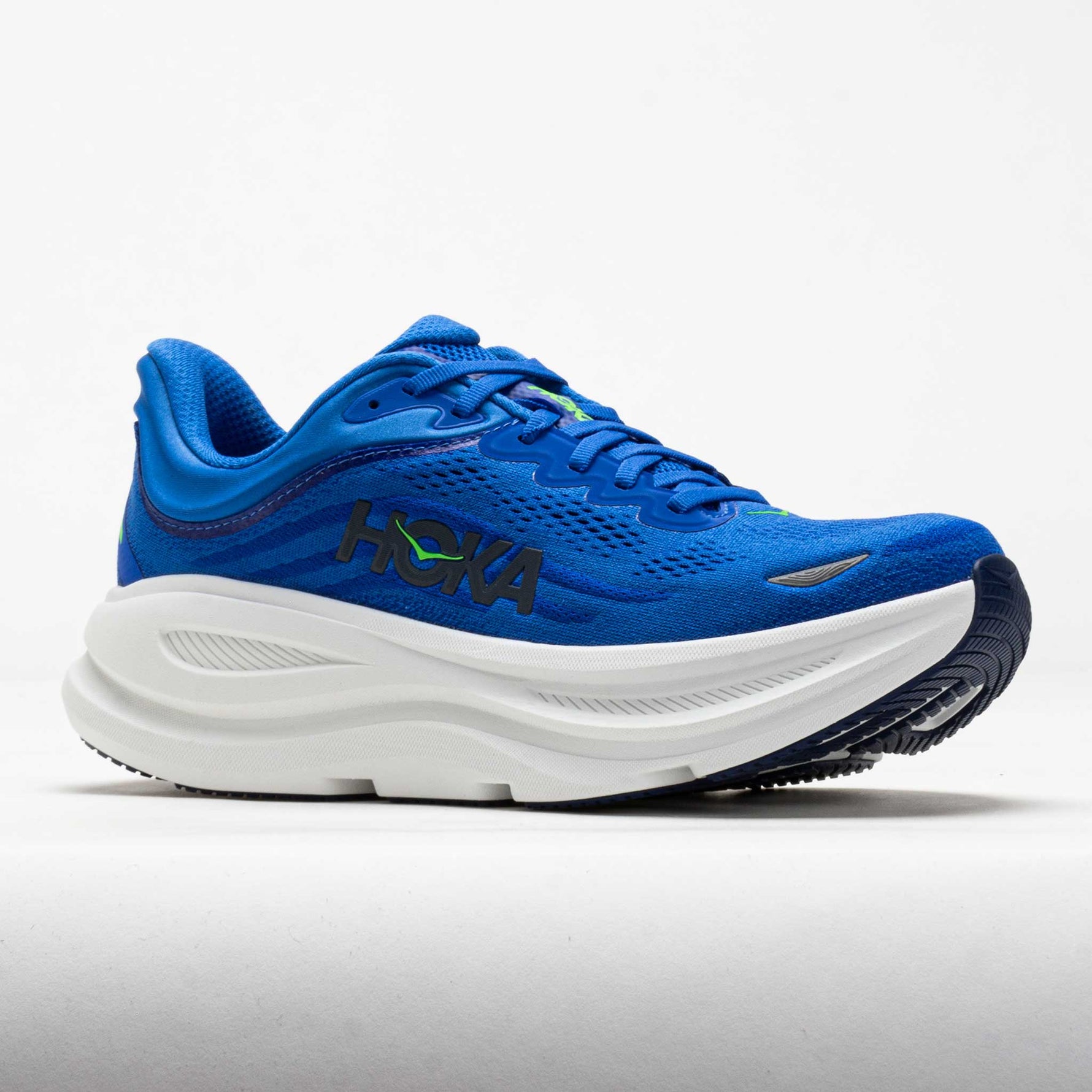 Hoka Bondi 9 men's running shoe in bright blue colorway