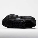 Brooks Ghost 18 running shoe in black colorway shown from top-down view