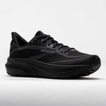 Brooks Ghost 18 running shoes in all black colorway on white background