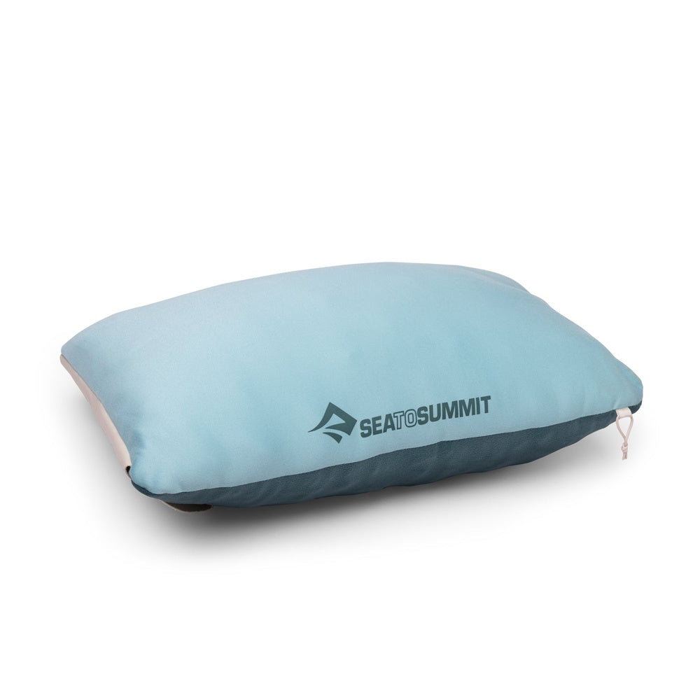 Sea To Summit Foam Core Pillow in light grey-blue color on white background