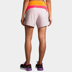 Brooks Chaser 5 inch women's running shorts in violet dash with colorblock waistband