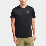 Man wearing black On Core-T performance t-shirt with small white logo