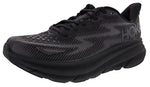 Hoka Clifton 9 Men's Running Shoes in Black and Dark Gray Colorway