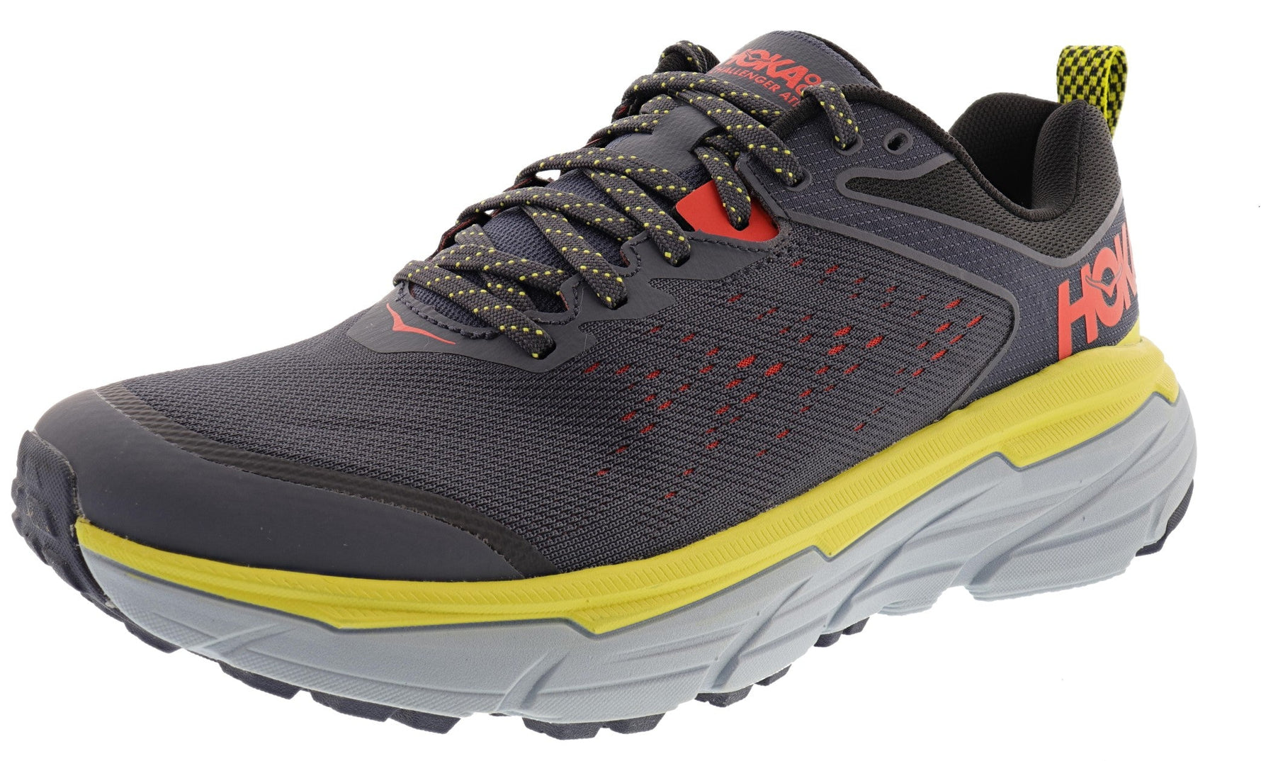 HOKA Challenger ATR 6 men's trail running shoe in Outer Space/Radiant Yellow colorway