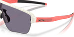 Oakley Corridor SQ sunglasses in matte white frame with coral accents and dark grey lenses
