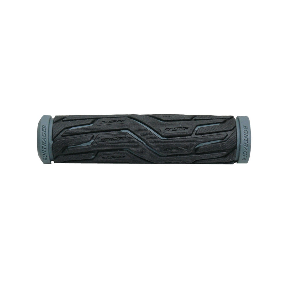 Bontrager SSR closed end bike grip in black with geometric pattern