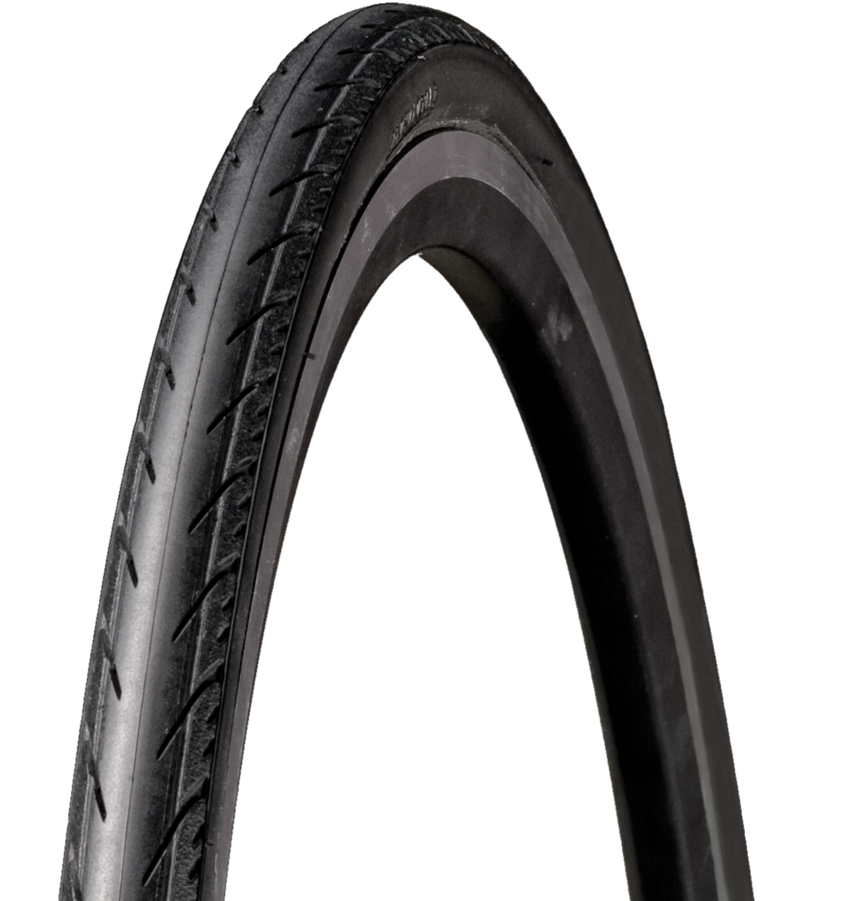 Bontrager T1 black bicycle tire with tread pattern on white background