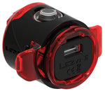 Lezyne Femto USB-C Drive Rear light showing USB-C charging port and Lezyne branding
