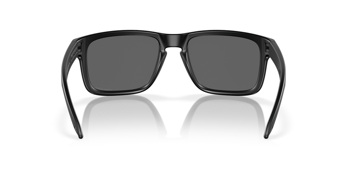 Rear view of Oakley Holbrook sunglasses showing matte black frame interior and temple arms