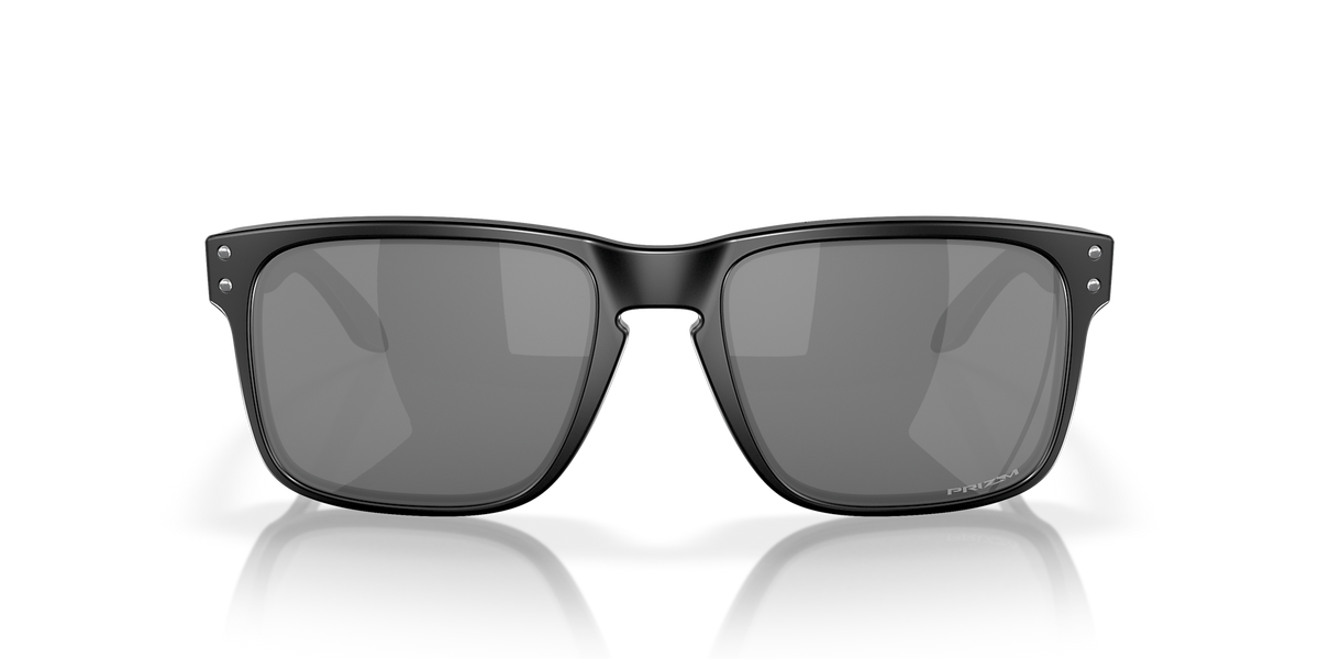 Oakley Holbrook sunglasses front view showing matte black frame and dark Prizm Black lenses