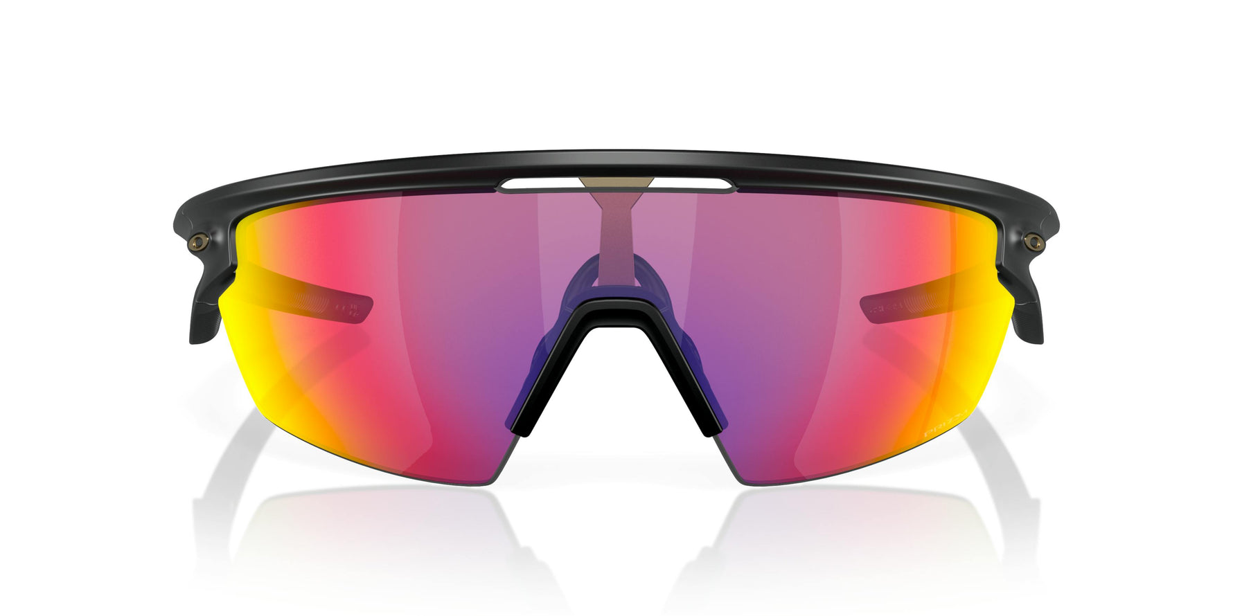 Oakley Sphaera sunglasses with matte black frame and colorful prizm road lenses