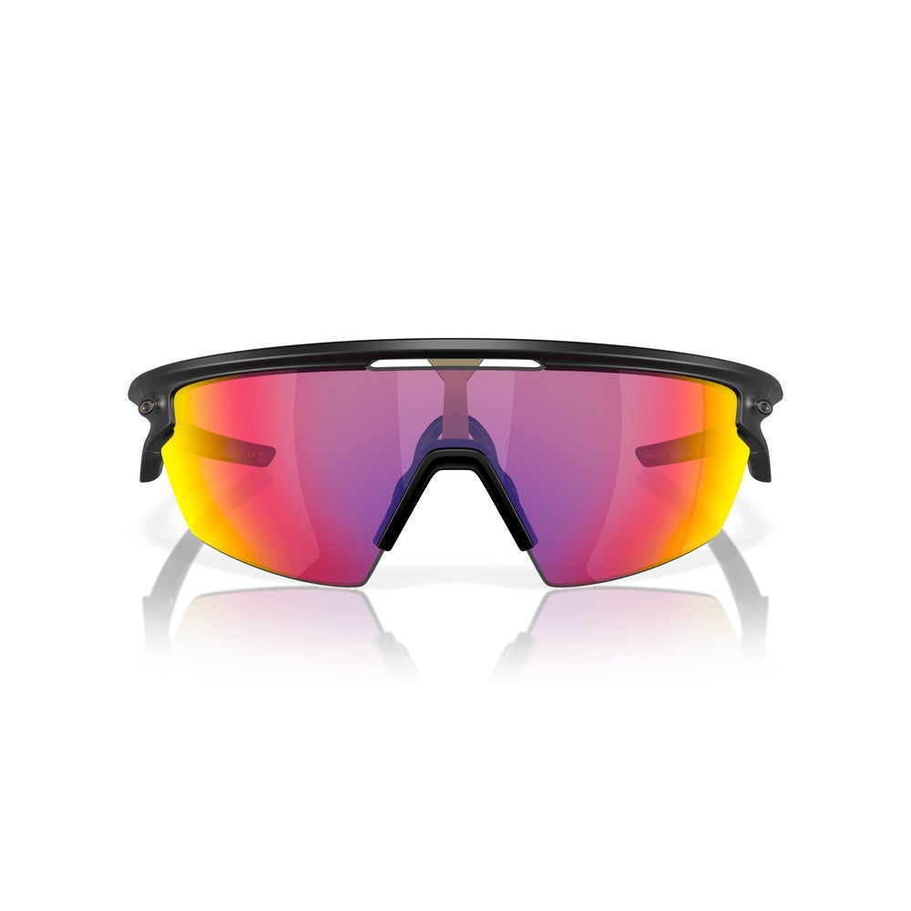 Oakley Sphaera sunglasses with matte black frame and colorful prizm road lenses