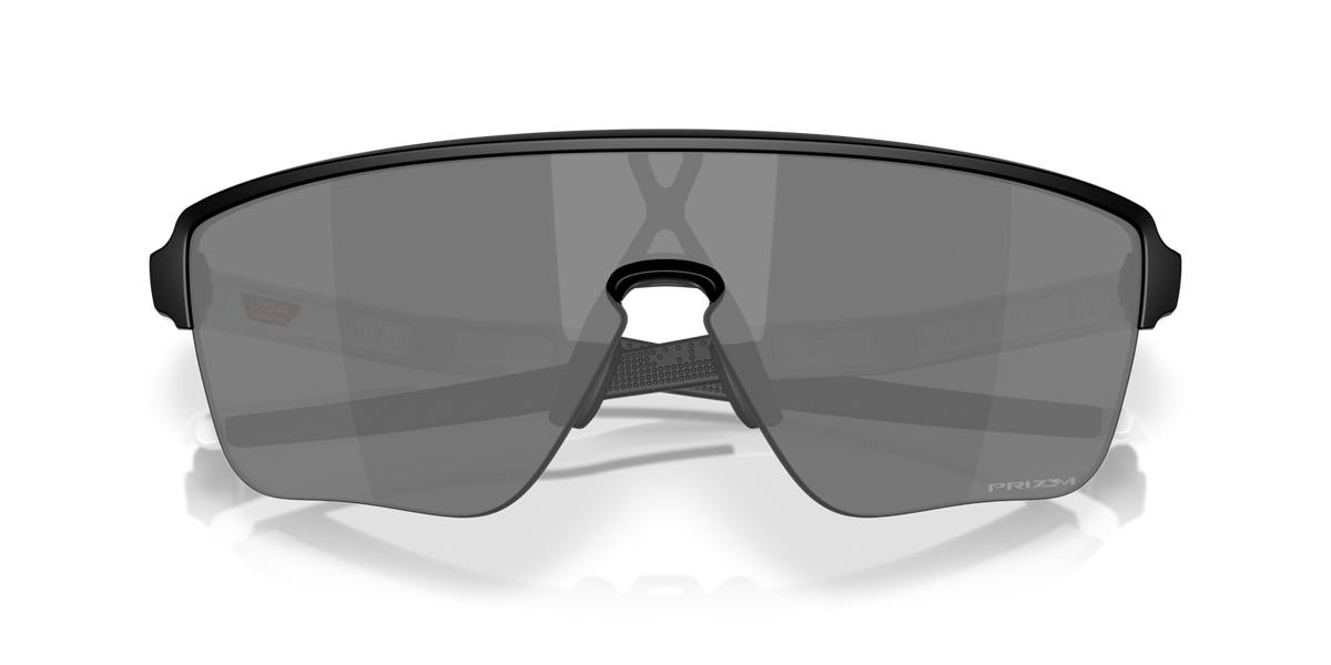 Oakley Corridor SQ sunglasses in matte black with Prizm Black shield lens, interior view