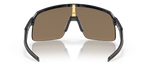 Oakley Sutro Lite Matte Carbon sunglasses rear interior view showing gold nose bridge and frame construction