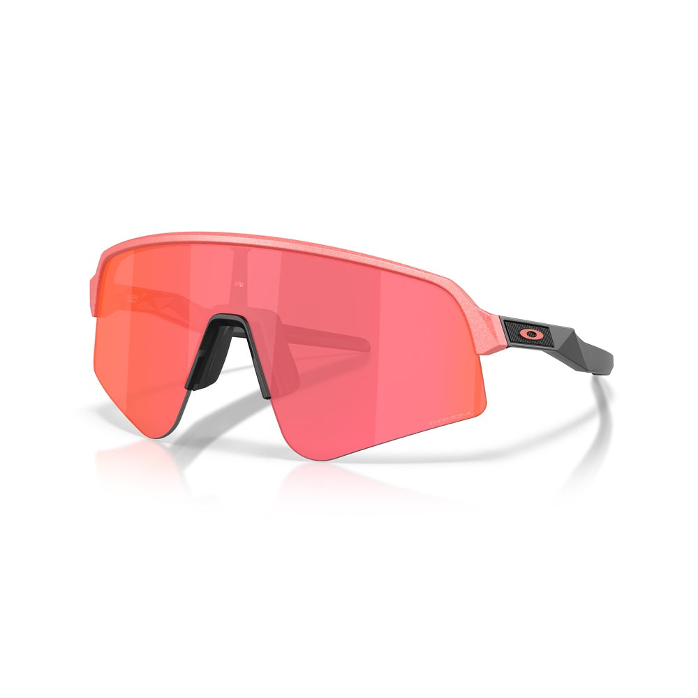 Oakley Sutro Lite Sweep sunglasses with coral-tinted lens and gray temples