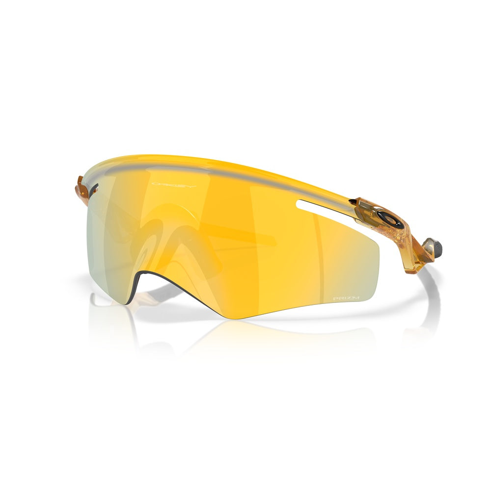 Oakley Qntm Kato sunglasses with transparent light curry frame and golden yellow Prizm lenses