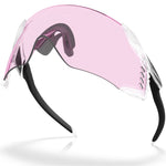 Oakley Velo Kato sunglasses with clear matte frame and pink-tinted Prizm lens