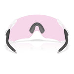 Oakley Velo Kato sunglasses with clear matte frame and pink Prizm low light lens