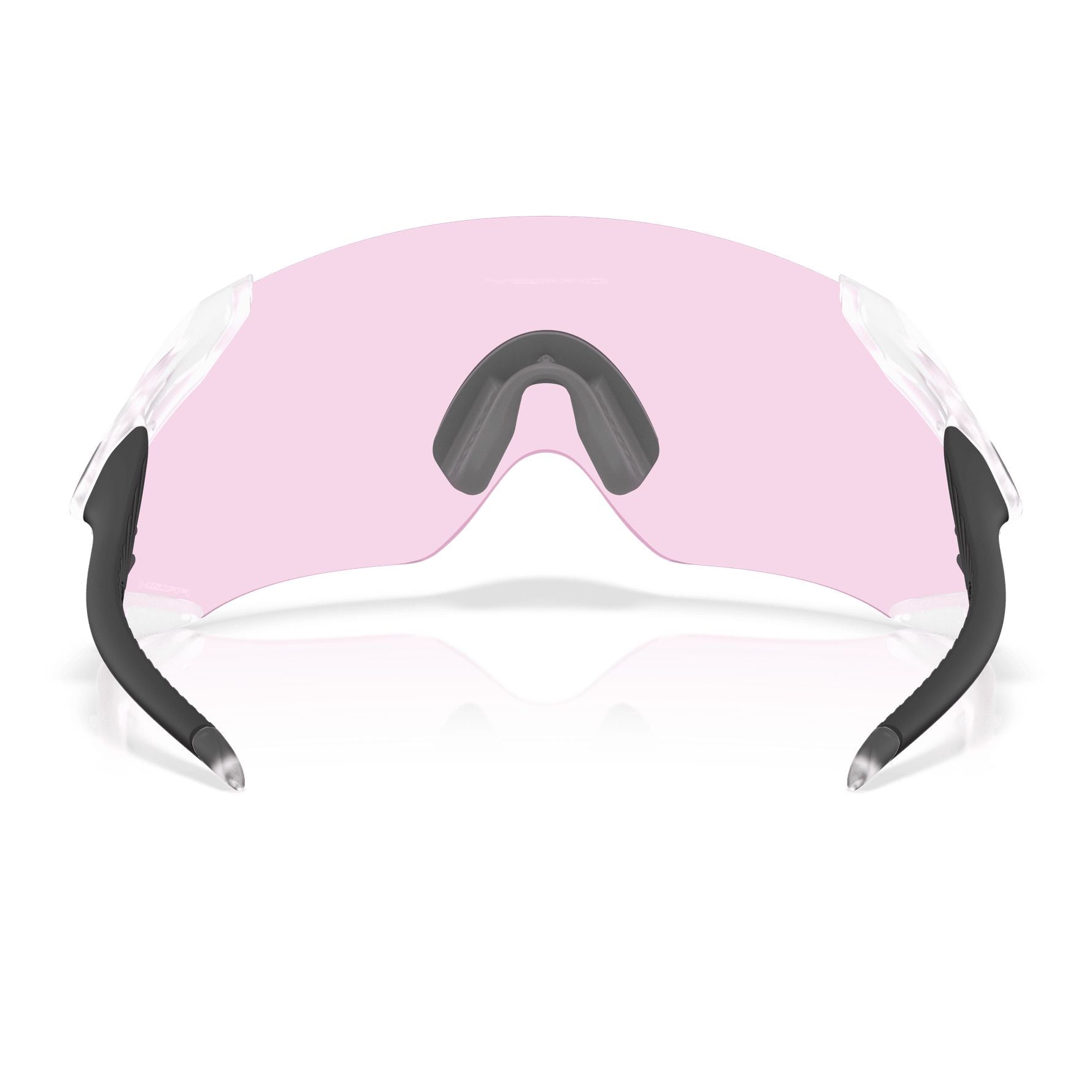 Oakley Velo Kato sunglasses with clear matte frame and pink Prizm low light lens