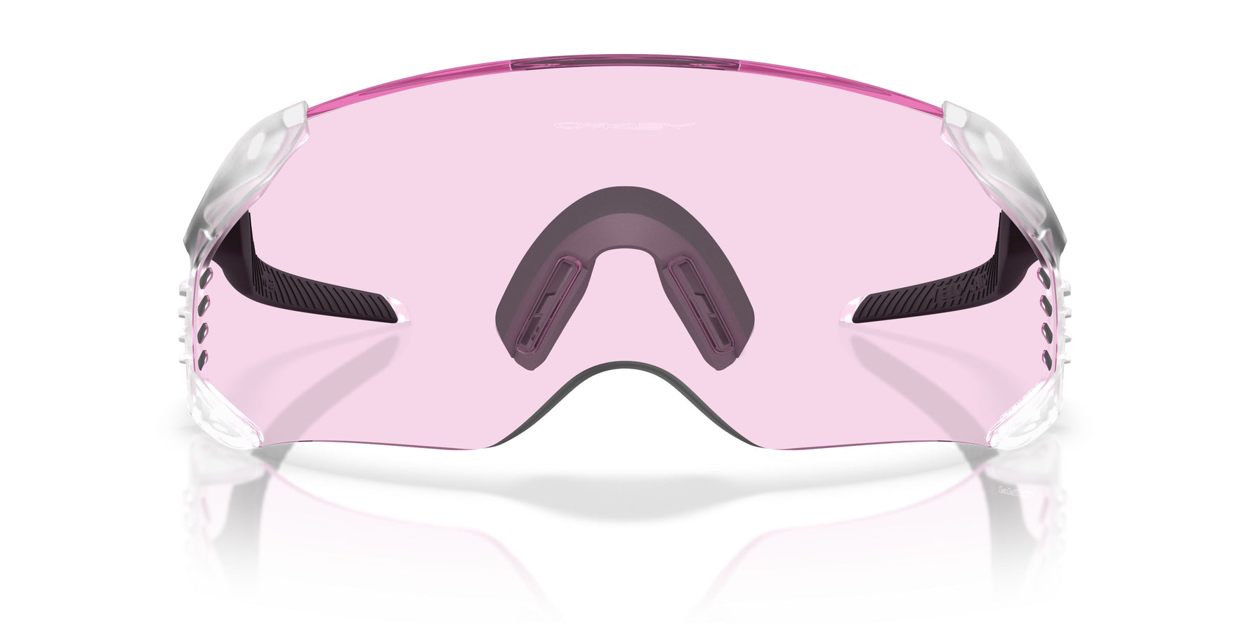 Oakley Velo Kato sunglasses with clear matte frame and pink Prizm Low Light lens