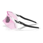 Oakley Velo Kato sunglasses with matte clear frames and pink Prizm lenses