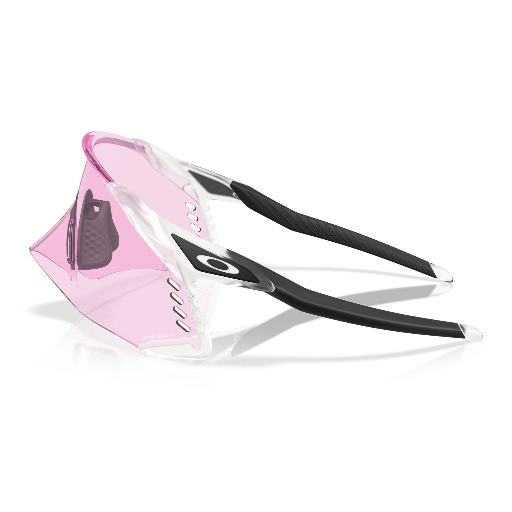Oakley Velo Kato sunglasses with matte clear frames and pink Prizm lenses