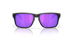 Oakley Holbrook S sunglasses front view with matte black frame and bright violet Prizm lenses