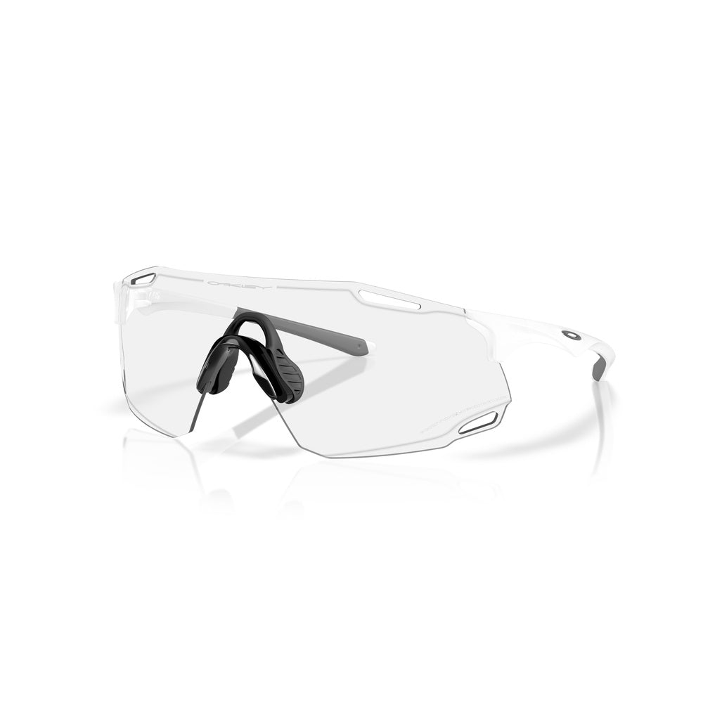 Oakley CYBR DYNO sunglasses in matte white frame with clear photochromic lenses