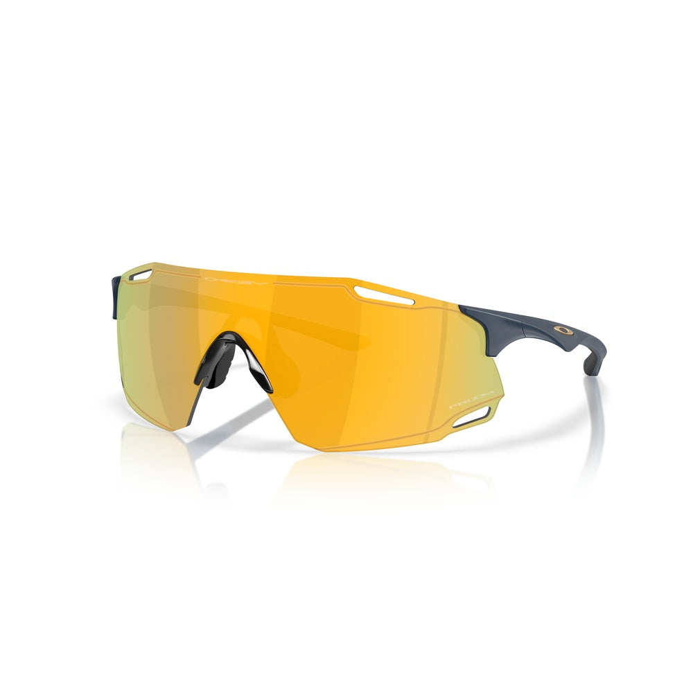 Oakley Cybr Dyno sunglasses with golden yellow Prizm lenses and matte dark frame